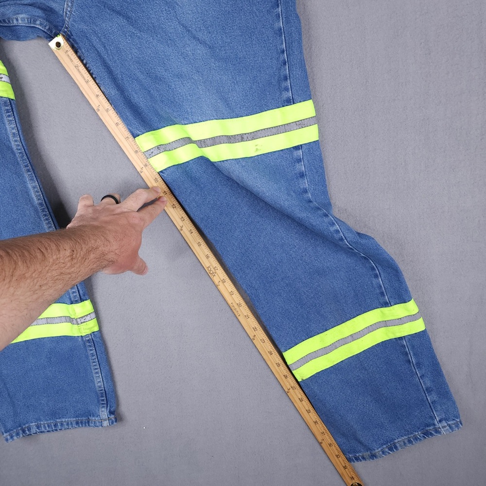 Bulwark Mens 40x34 Blue High Visibility Reflective Workwear Jeans - Picture 9 of 14